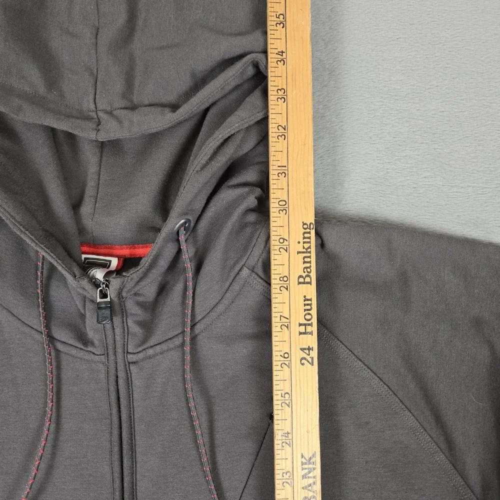 The North‎ Face Hoodie Mens 2XL Gray Full Zip Fleece Sweatshirt Logo *READ
